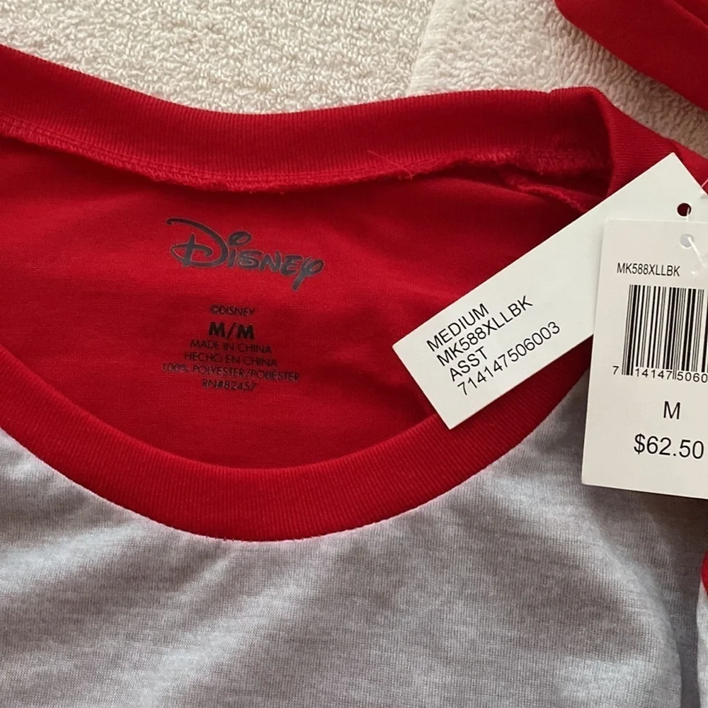 Disney pajamas Mickey/Minnie top/pants long sleeve rounded neckline Sz Med NWT